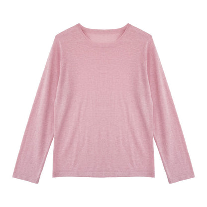 Soft waxy wool knitted sweater bottoming shirt women's autumn new pullover basic versatile long-sleeved T-shirt