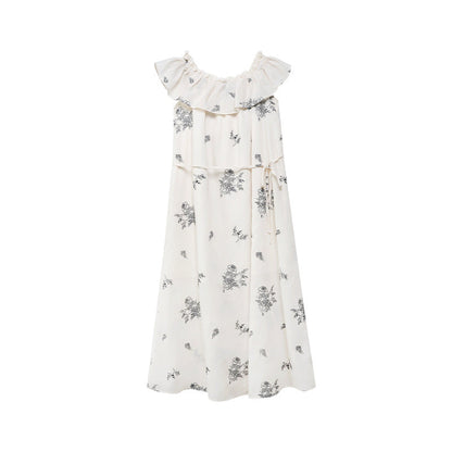 Sexy one-word shoulder halter dress