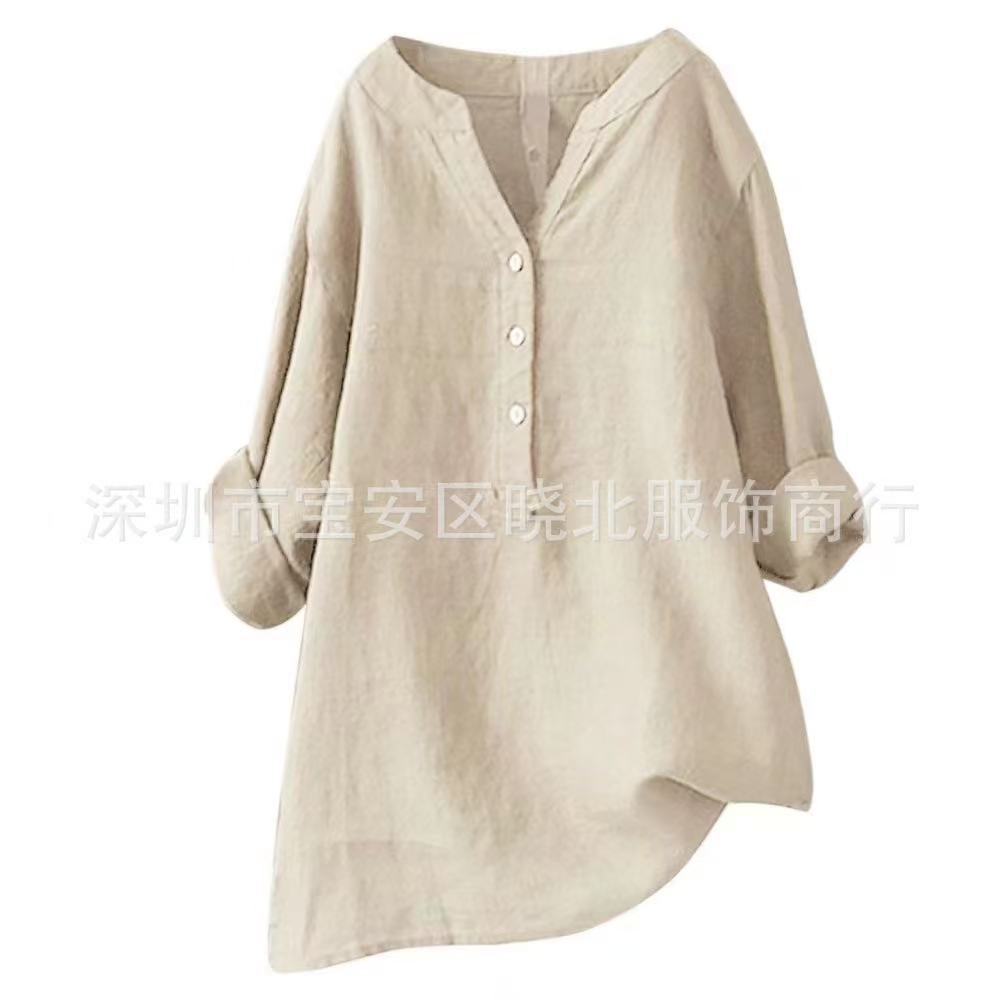 Loose Casual Women's Stand-Up Collar Top Women's Shirt Crew Neck