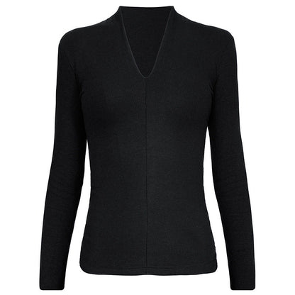 New Internet celebrity V-neck long-sleeved t-shirt female slim mind machine with bottoming shirt top