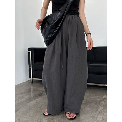 Slack high waist wide leg casual pants women's summer new lazy style loose and thin sickle pants
