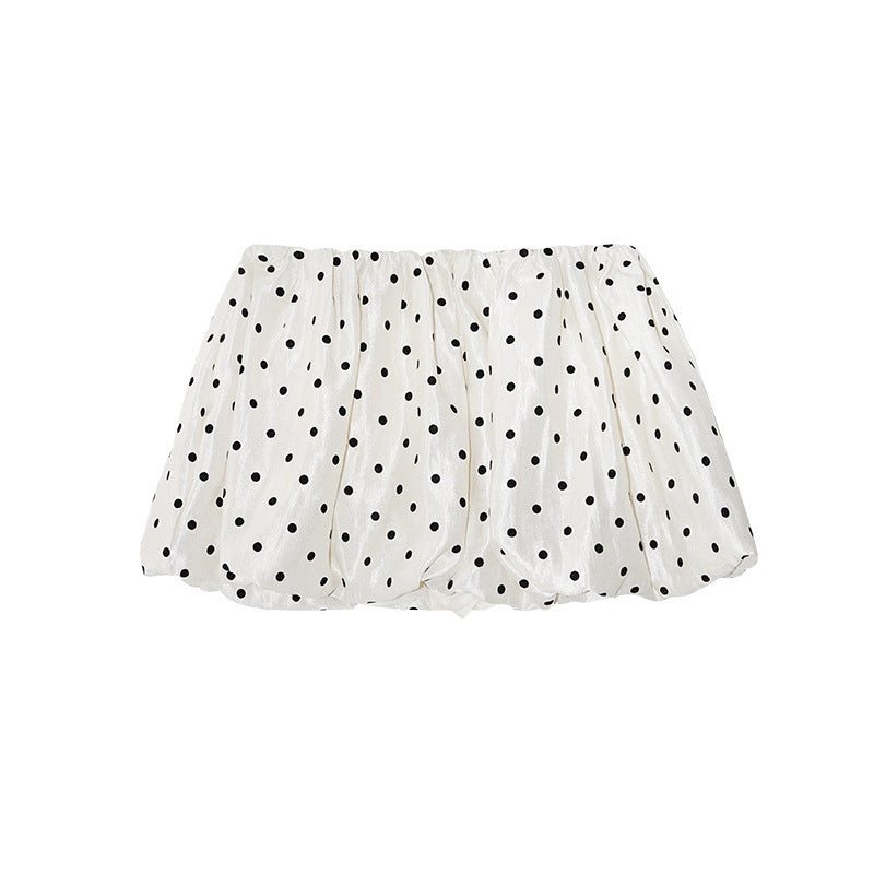 Autumn sweet and spicy polka dot short skirt anti-light elastic waist a-word skirt