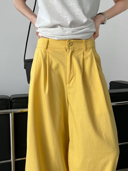 Korean version of wide-leg pants women's summer new drooping straight-leg pants loose casual mopping long pants 5115