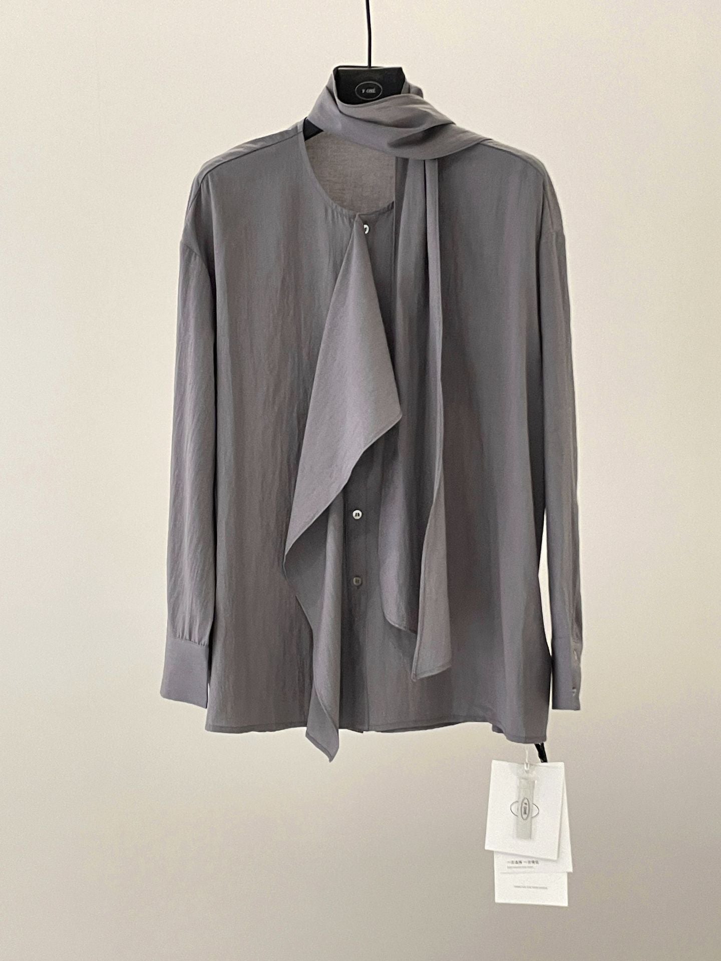 Lazy drape thin long-sleeved shirt