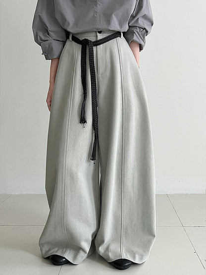 Korean casual loose and drape loose wide-leg pants women's autumn new belt versatile trousers