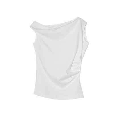 Lace-up sexy fashion off-the-shoulder celebrity vest