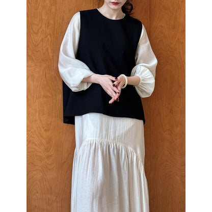 Tencel fabric~ French design fishtail dress autumn new loose and gentle long skirt