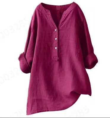 Loose Casual Women's Stand-Up Collar Top Women's Shirt Crew Neck