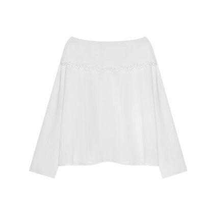 Early spring French fashion niche temperament hollow streamer high-end shirt
