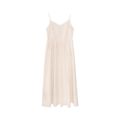 Lace Trim V-Neck Sleeveless Maxi Dress