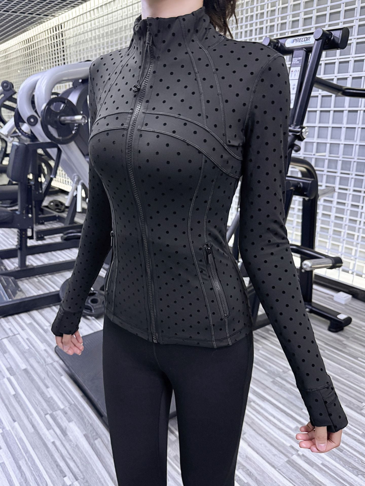 Yoga Jacket Women Long Sleeve Zip-Up Breathable Sports Fitness Top