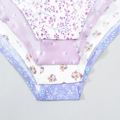 Popular ice silk printed seamless underwear women's buttocks comfortable breathable quick-drying women's briefs thin