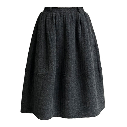 Retro new woolen skirt autumn and winter Korean version medium and long skirt pleated and thin A-shaped skirt