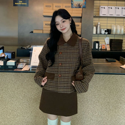 Premium Thousand Birds Plaid Lapel Jacket