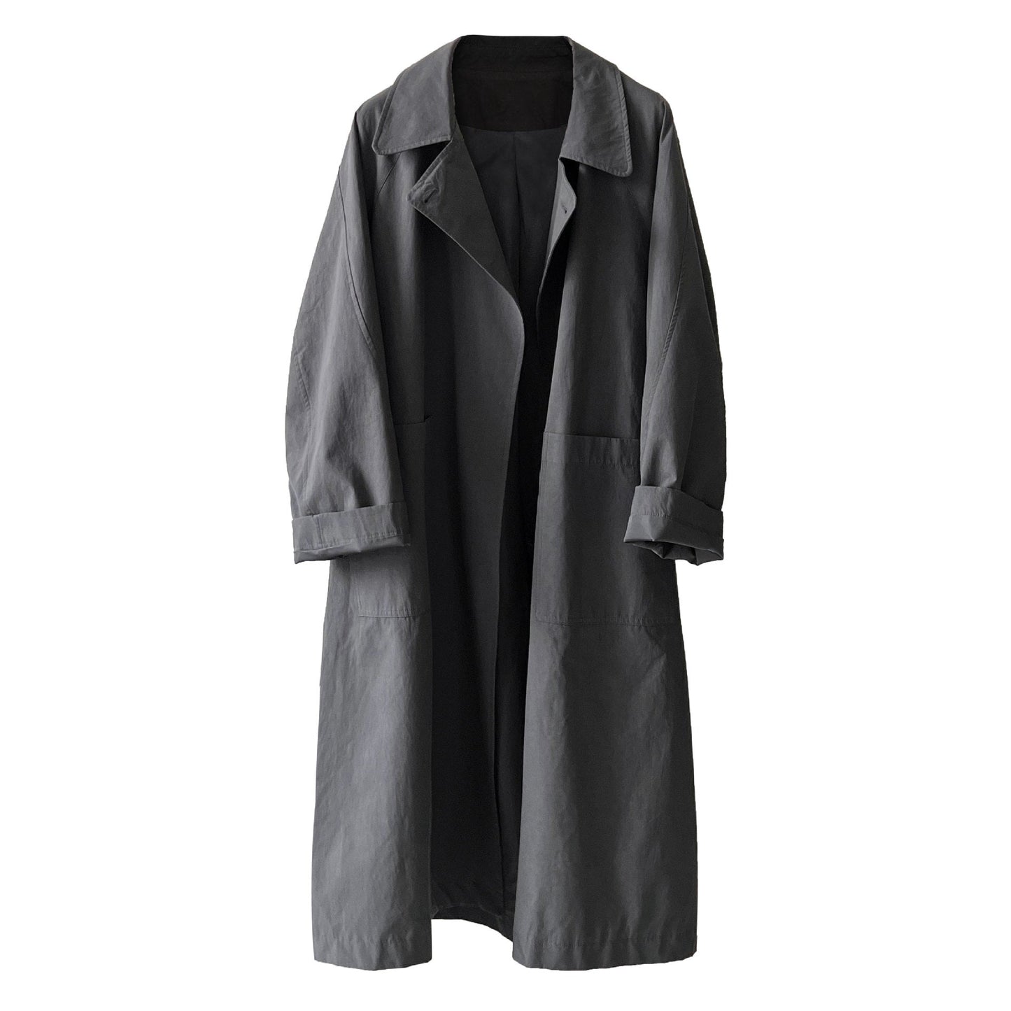 Premium retro loose big pocket trench coat niche coat women's autumn new loose coat 3726