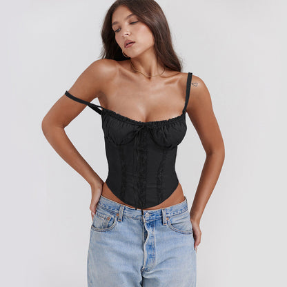 Lace Trim Cami Crop Top