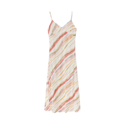Holiday Skinny Suspender Color Striped Sleeveless Dress