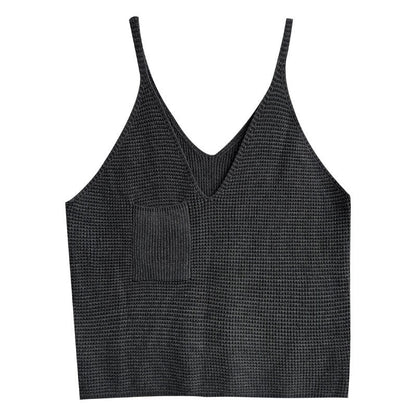 Retro Lazy Wind Knitted Vest Women's Autumn New V-Neck Loose Sleeveless Vest