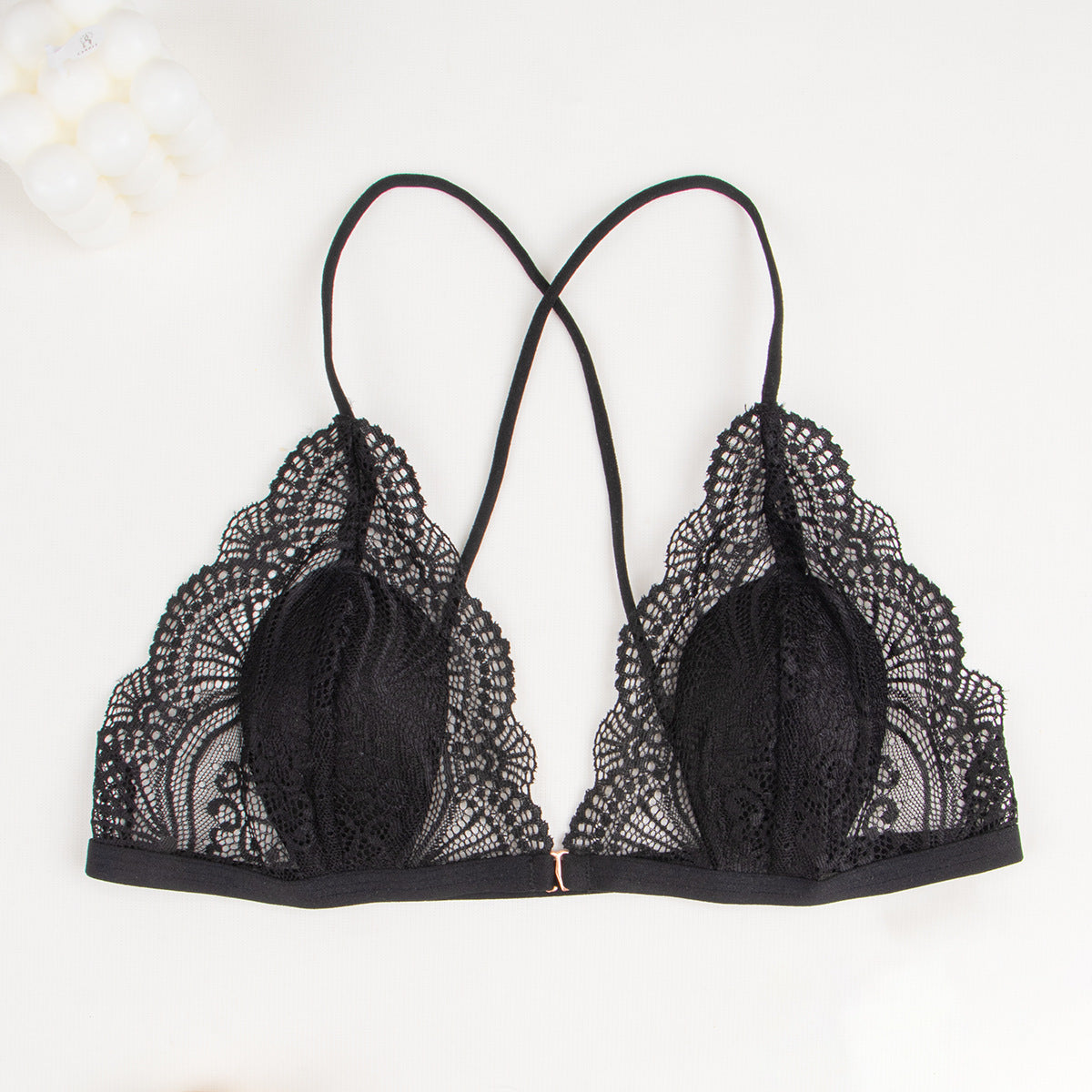 Sexy lace underwear front button French bra beautiful back breathable thin lace women's underwear