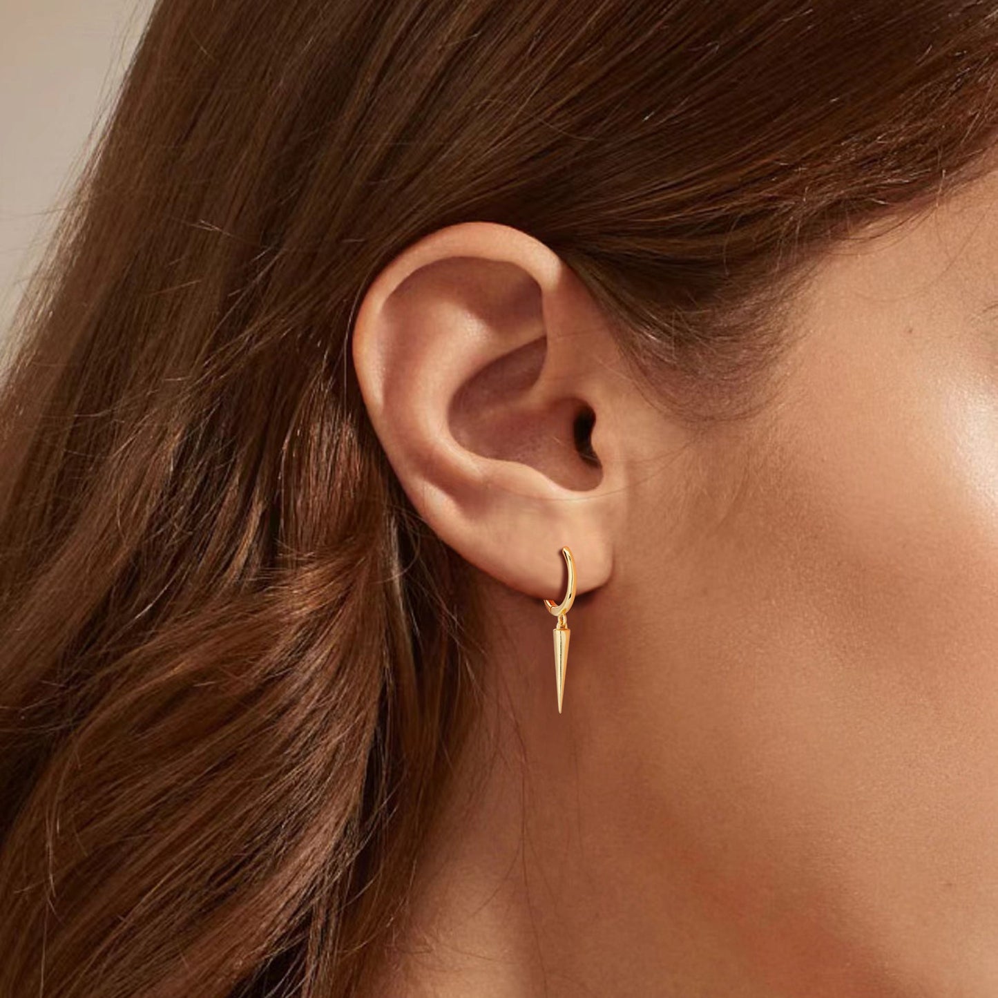 S925 Sterling Silver Ear Buckle Fashion Personality Conical Earrings