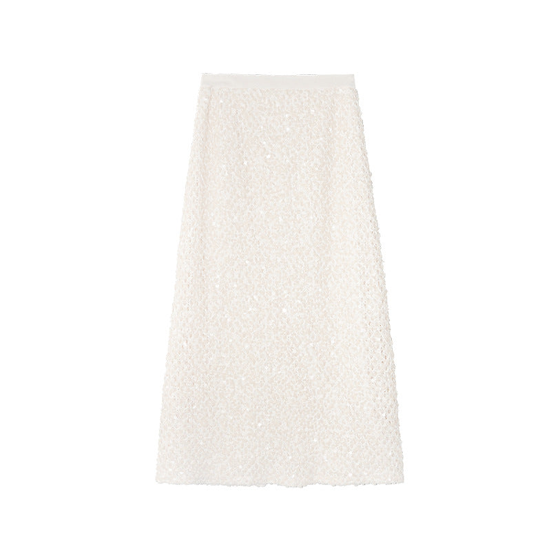 Temperament Annual Meeting atmosphere Skinny heavy industry sequined skirt
