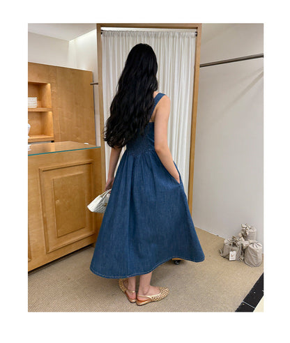 Denim skirt sleeveless vest camisole dress