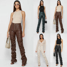 PU Leather V-Neck Vest Top