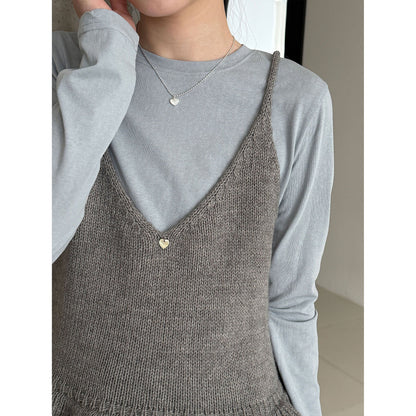 Gentle V-neck ruffle edge knitted vest women's 26 early spring new stacked wear versatile suspender top