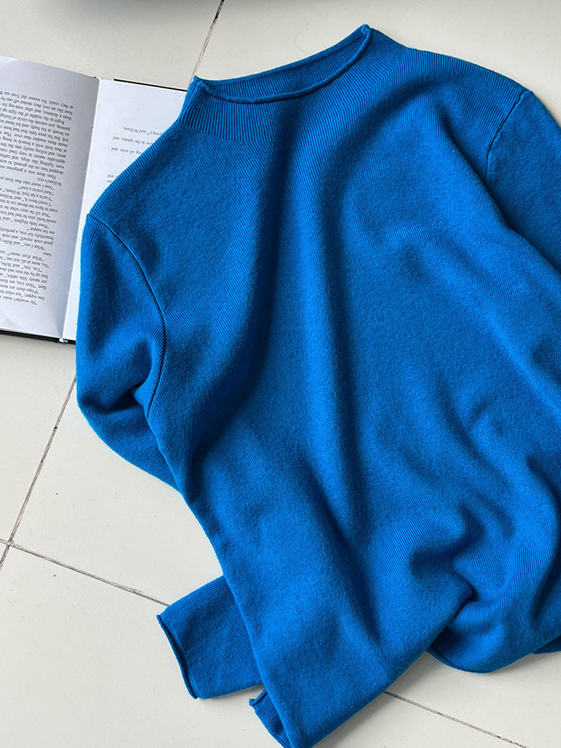 Versatile soft & skin-friendly knit top: women's fall/winter turtleneck tee