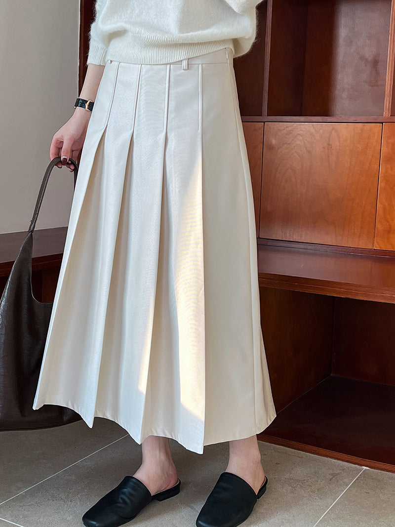 Purple high-end pleated skirt spring