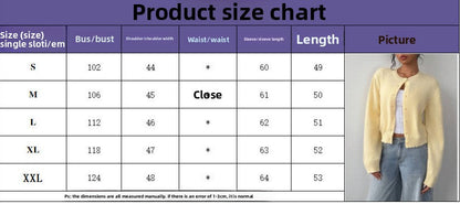 Autumn and winter round neck threaded long-sleeved button women's cardigan jacket sweater soft waxy short loose and thin