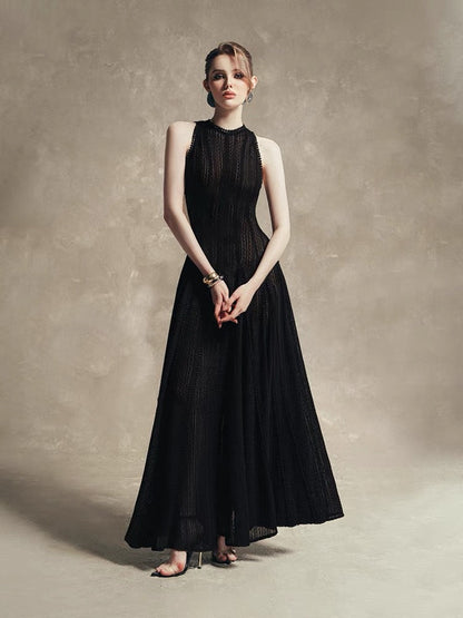 3D Lace Swing Maxi Dress