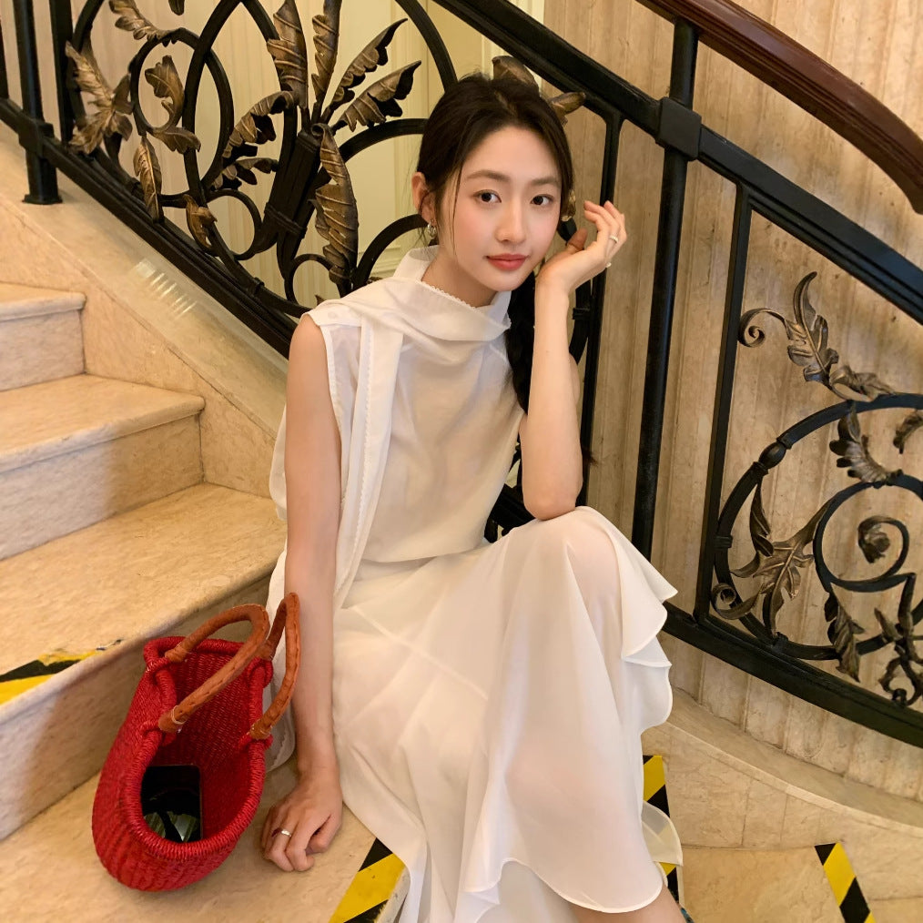 Temperament perspective sexy Tencel chiffon shirt