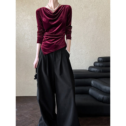 High-end temperament slim-fitting and thin top women