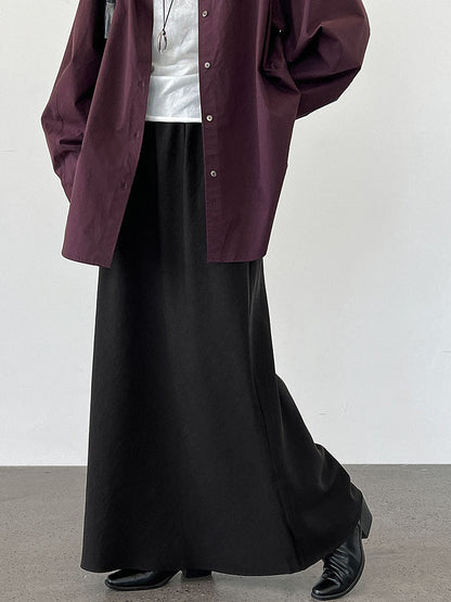 Premium drape~ Temperament high waist straight Tencel skirt autumn versatile and thin skirt