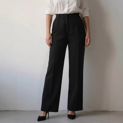 Women's new high waist drape straight simple casual women's trousers work trousers trousers