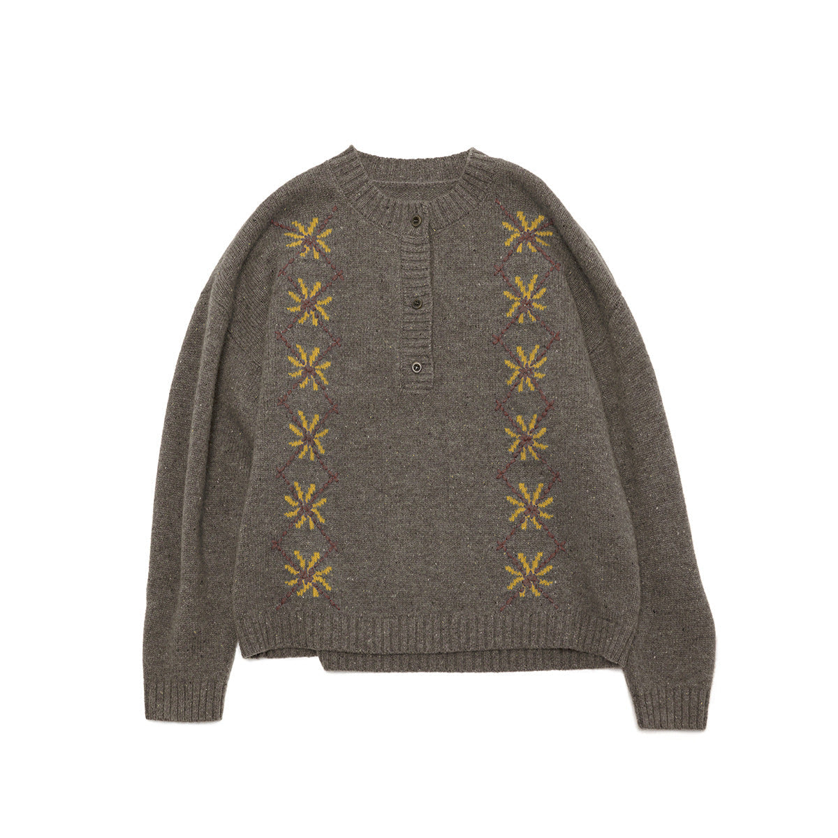 Early spring new casual crew neck hand-embroidered all-wool versatile woolen pullover top