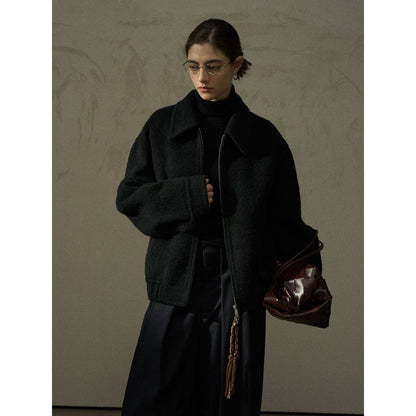 Winter new Suli wool loose lapel casual loose woolen jacket