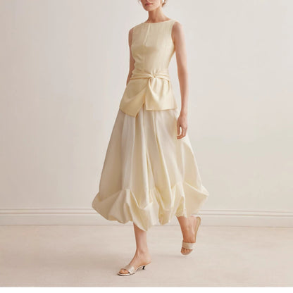 Temperament bud skirt 2026 spring and summer design sense pinch pleated hem small a-shaped skirt