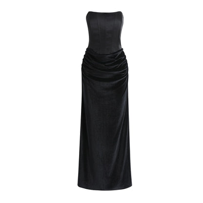 Fishbone bandeau dress