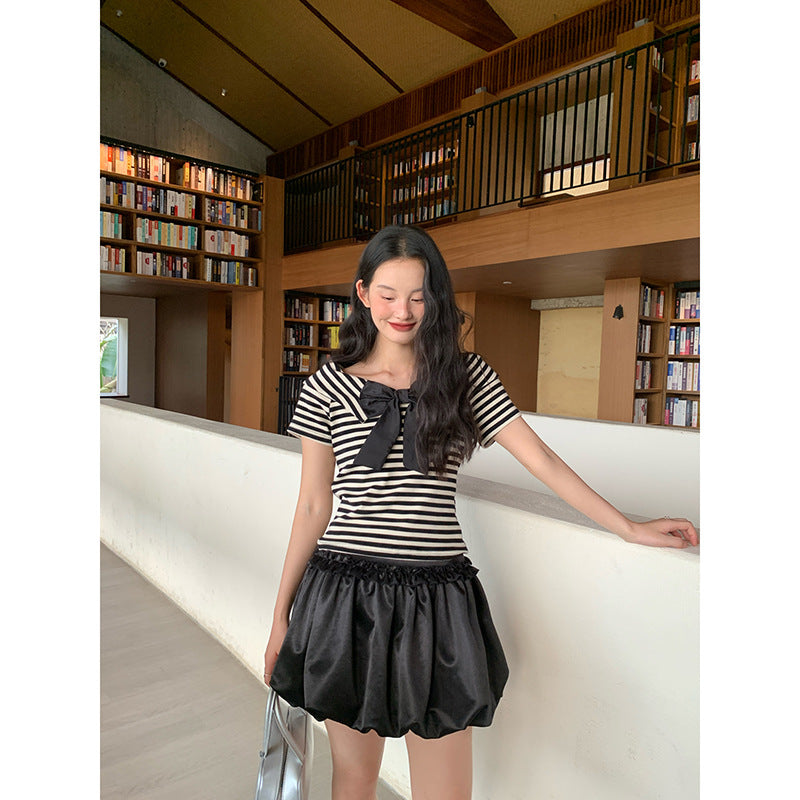 Sweet age-reducing bud skirt high waist temperament puffy skirt