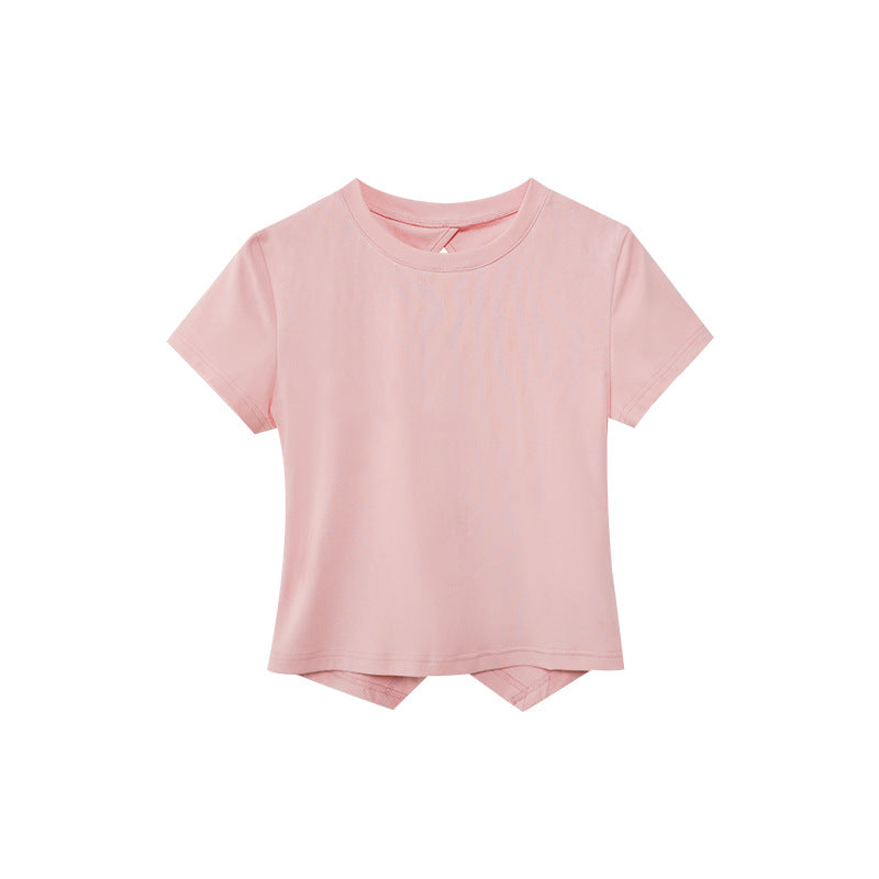 Back Cutout Short Sleeve T-Shirt