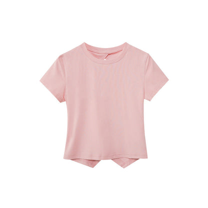 Back Cutout Short Sleeve T-Shirt