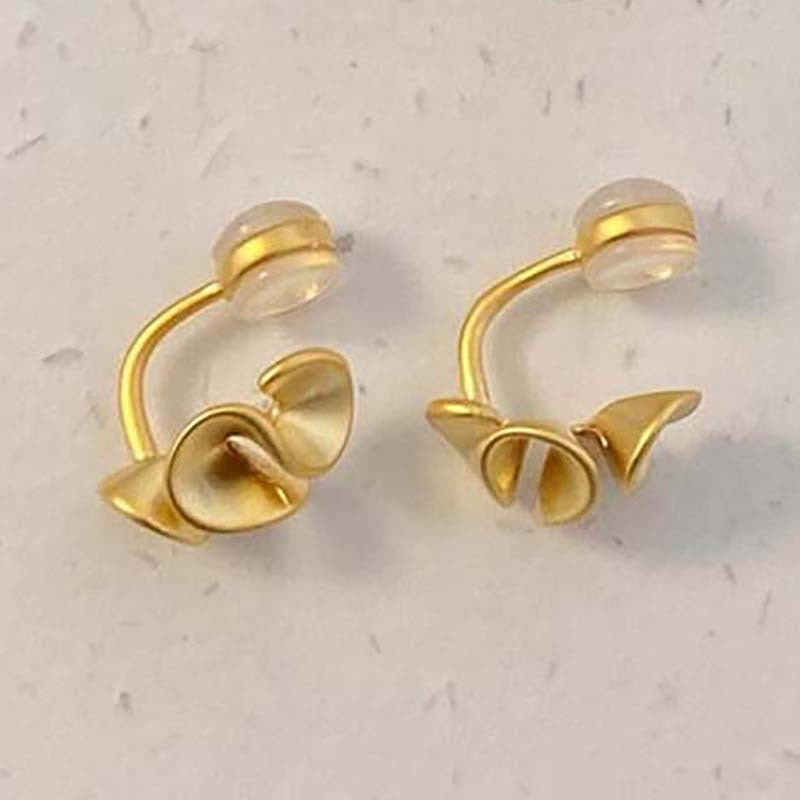 Dumb gold stud earrings light luxury high sense atmosphere new popular earrings design niche unique earrings women