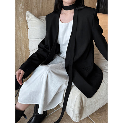Spring new suspender dress + coat two-piece set