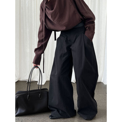 Simple casual straight trousers