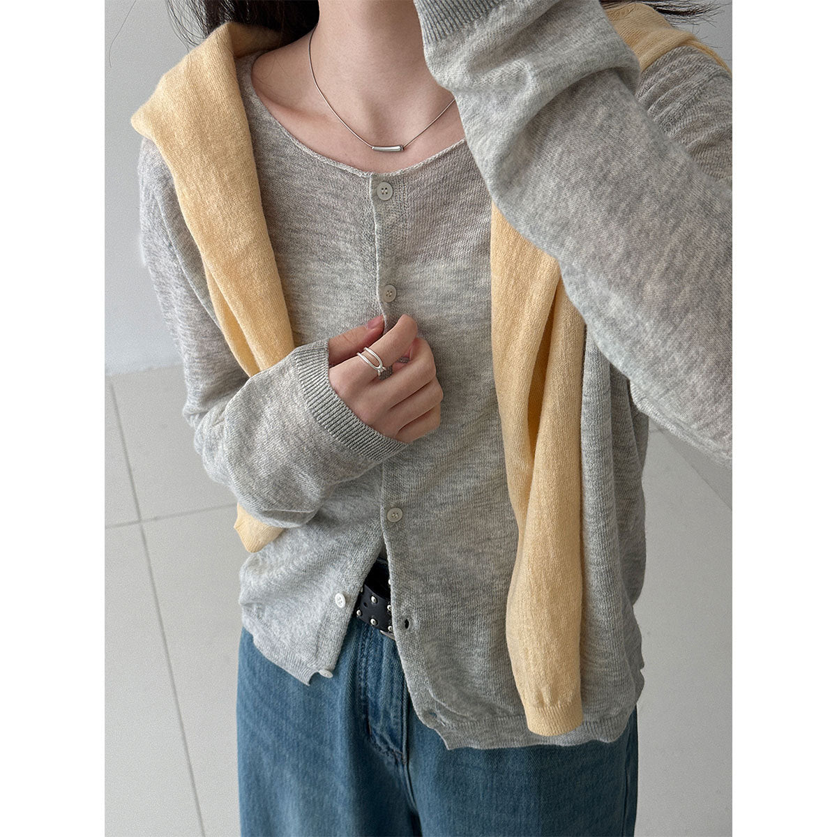 Heavy Industry 100 wool gentle wind soft waxy knitted cardigan women's spring lazy wind sweater