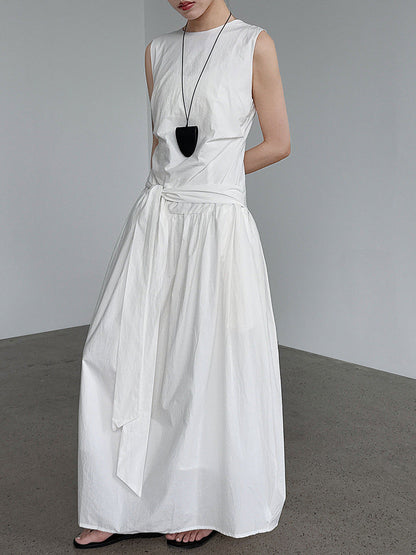 Korean waist slimming flower bud sundress summer new lazy style sleeveless strapless dress