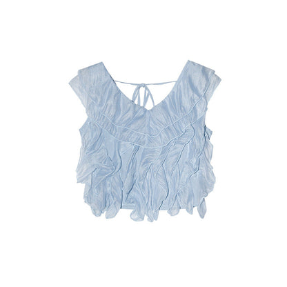 Gentle wind atmosphere foreign style chic super fairy chiffon shirt