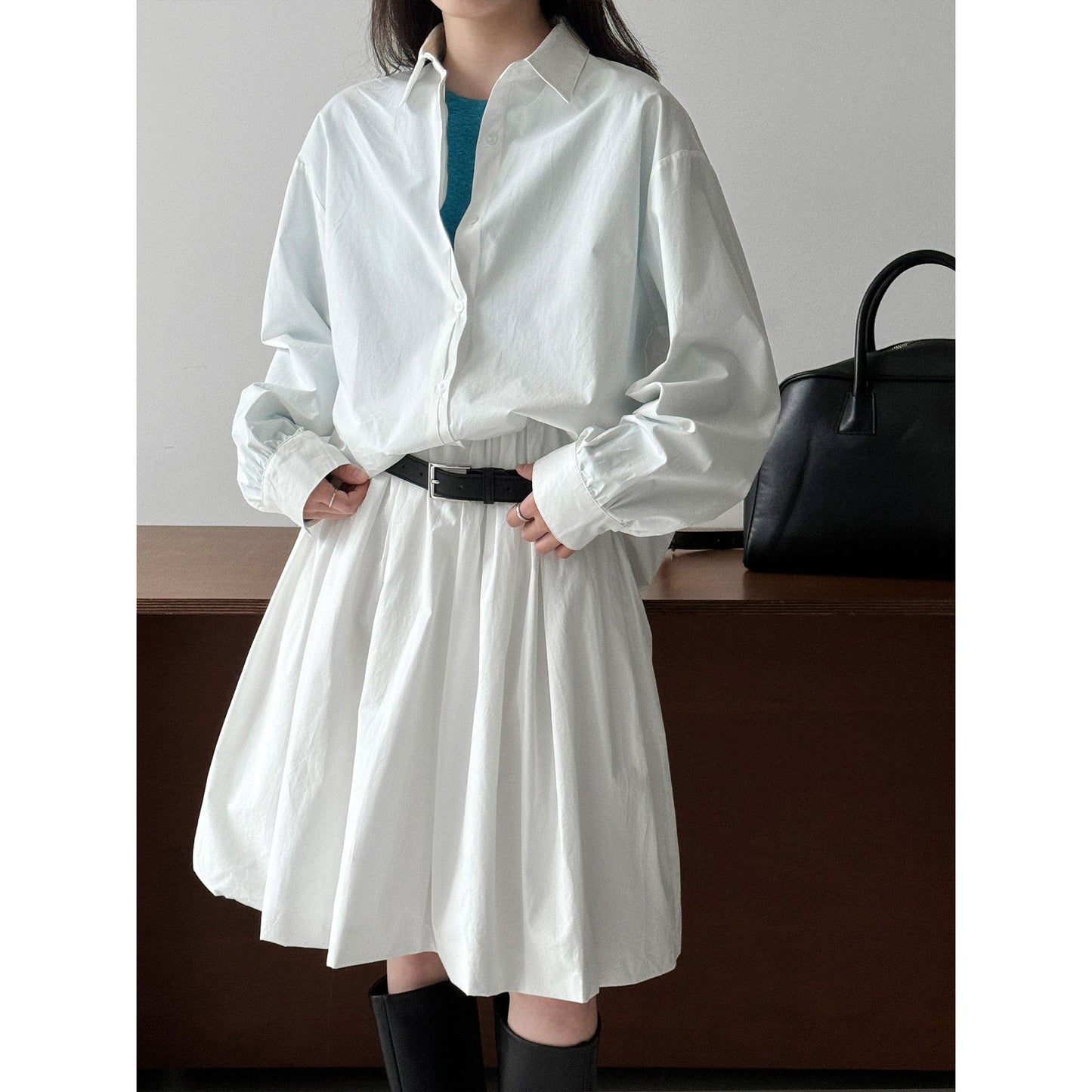 Korean Basic Versatile Lapel Stacked Shirt Women's Early Spring New Casual Sunscreen Shirt